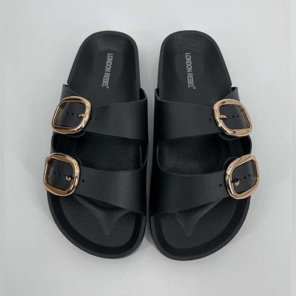LONDON REBEL Double Buckle Sandals - Picture 3 of 5